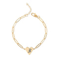 B Paperclip Heart Bracelet
